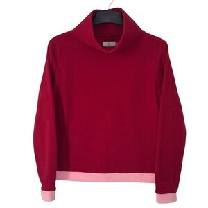 Dudley Stephens Parke Slope Turtleneck Rhythmic Red Tickled Pink